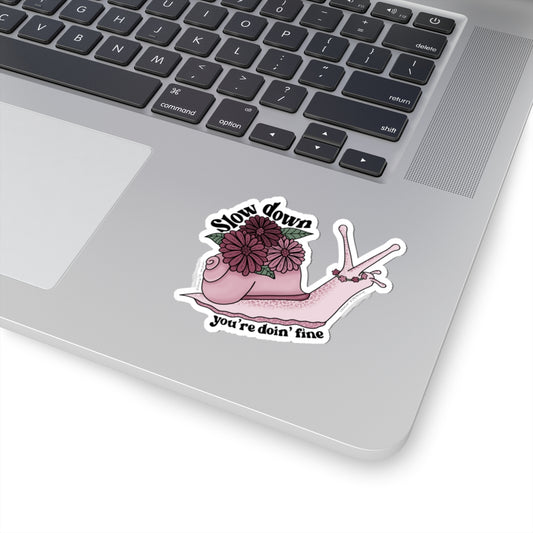 “Slow Down” - Purple Snail Sticker