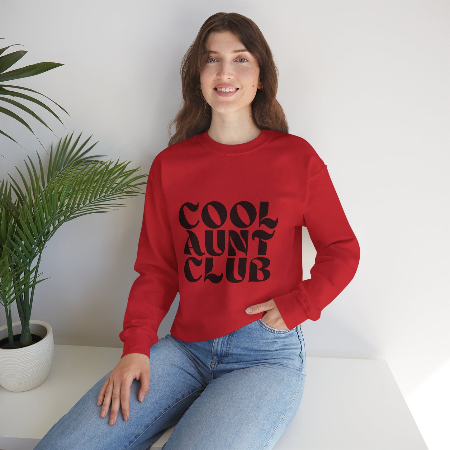 “Cool Aunt Club” Sweatshirt - Floral Graphic Crewneck for Stylish Aunts