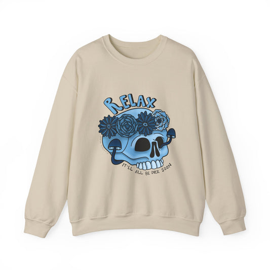 “Relax” Skull Floral Sweatshirt