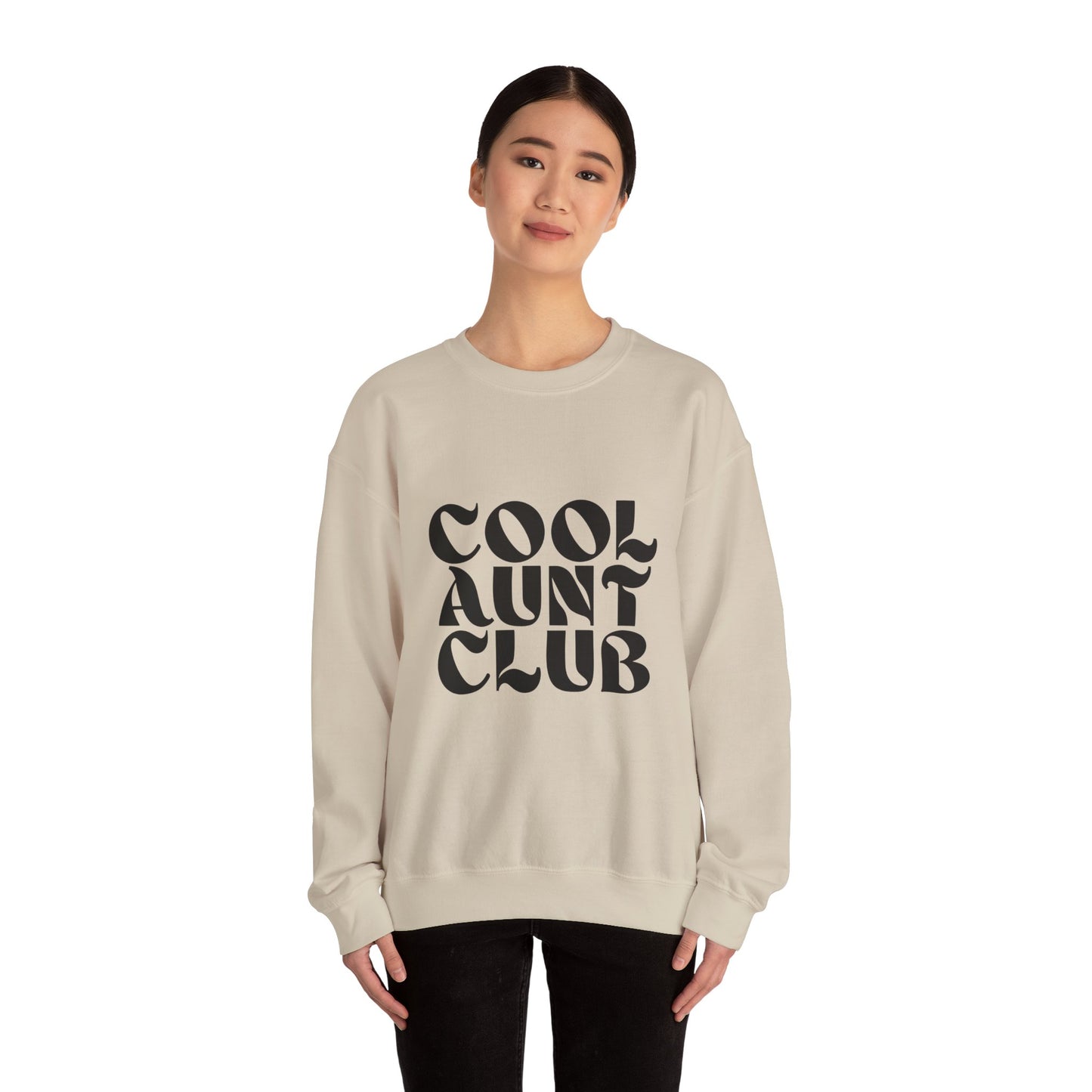 “Cool Aunt Club” Sweatshirt - Floral Graphic Crewneck for Stylish Aunts