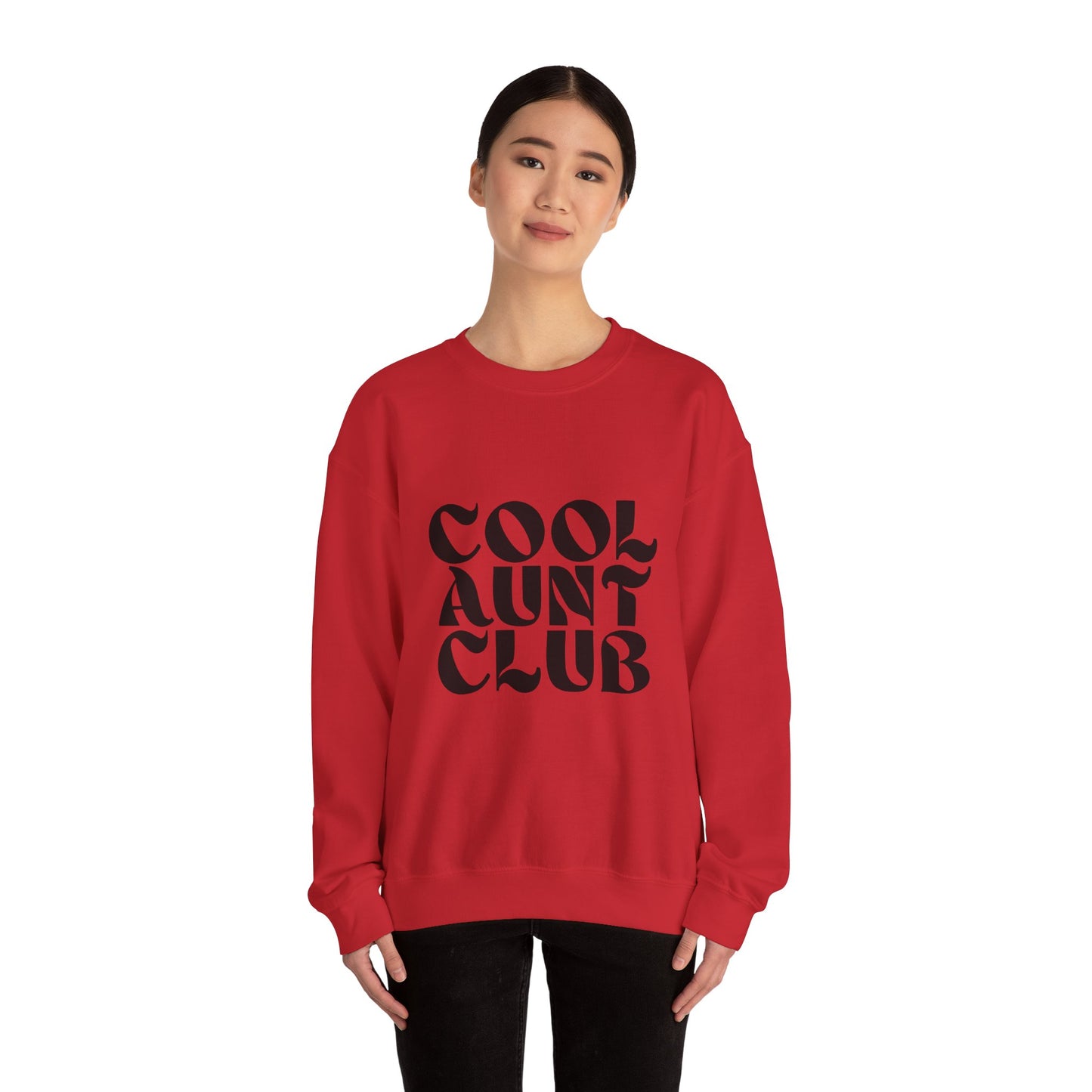 “Cool Aunt Club” Sweatshirt - Floral Graphic Crewneck for Stylish Aunts