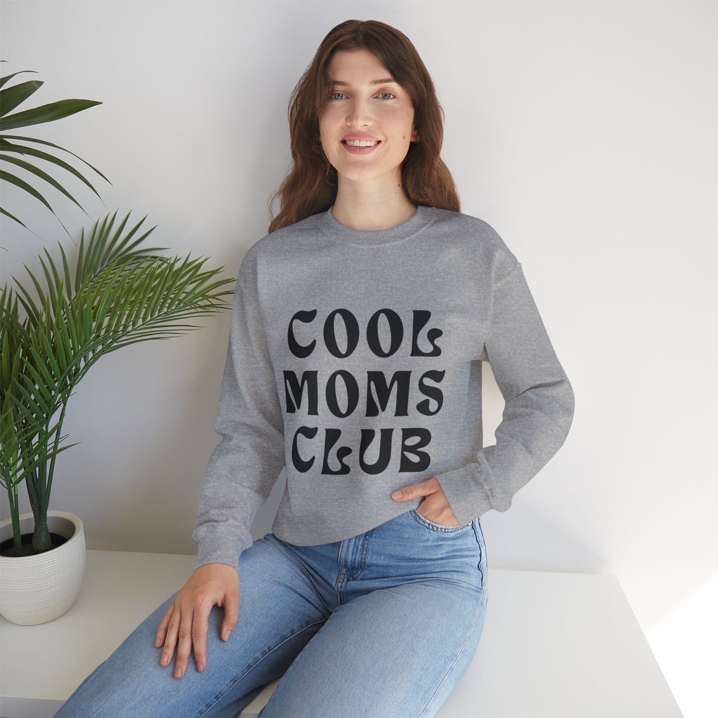 “Cool Moms Club” - Floral Crewneck Sweatshirt