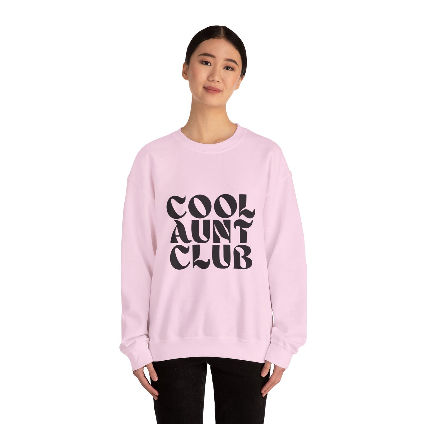 “Cool Aunt Club” Sweatshirt - Floral Graphic Crewneck for Stylish Aunts