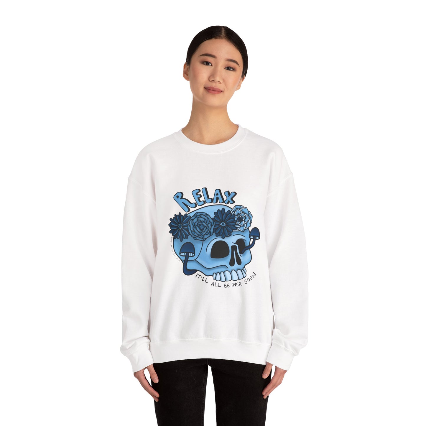 “Relax” Skull Floral Sweatshirt