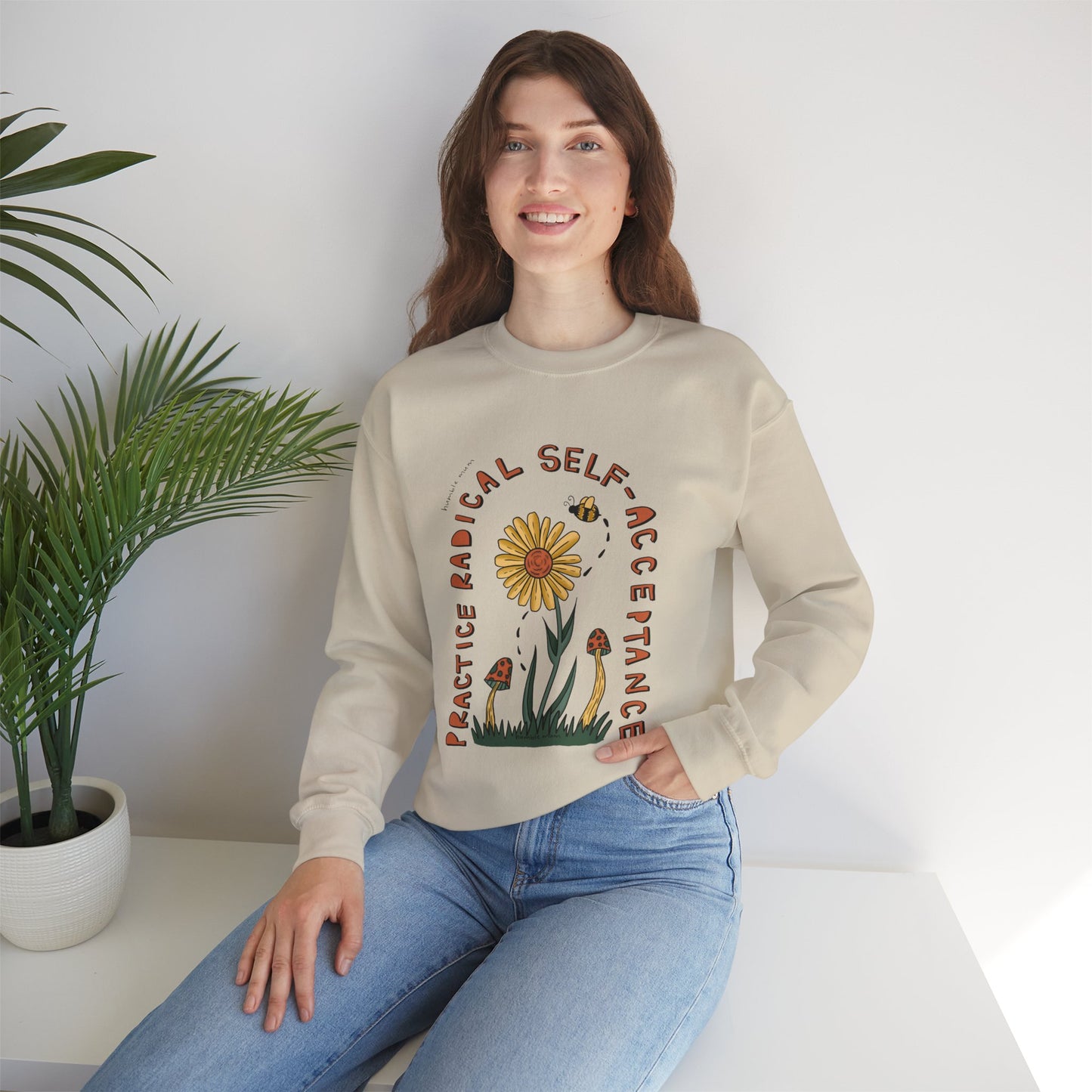 “Radical Self-Acceptance” - Floral Crewneck