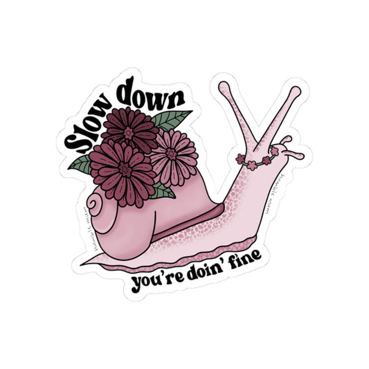 “Slow Down” - Purple Snail Sticker