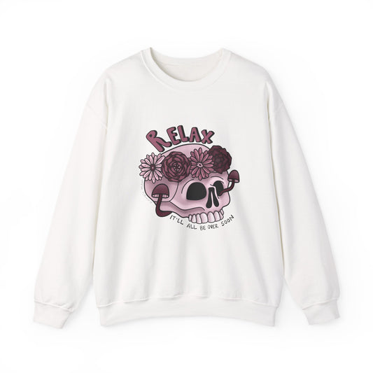 “Relax” Skull Floral Sweatshirt