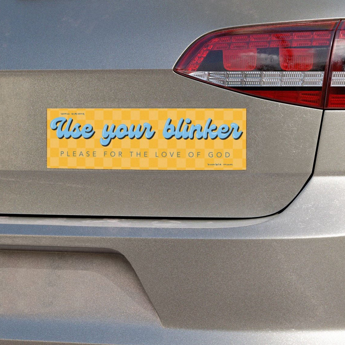 "Use Your Blinker" - Checkered Bumper Magnet