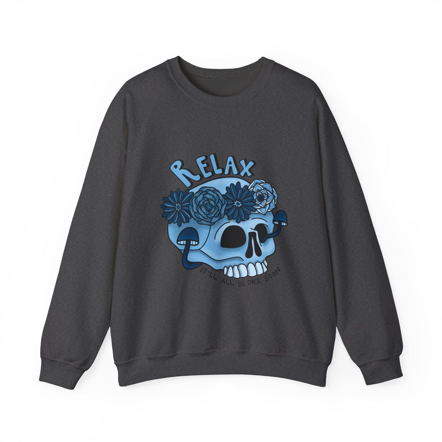 “Relax” Skull Floral Sweatshirt