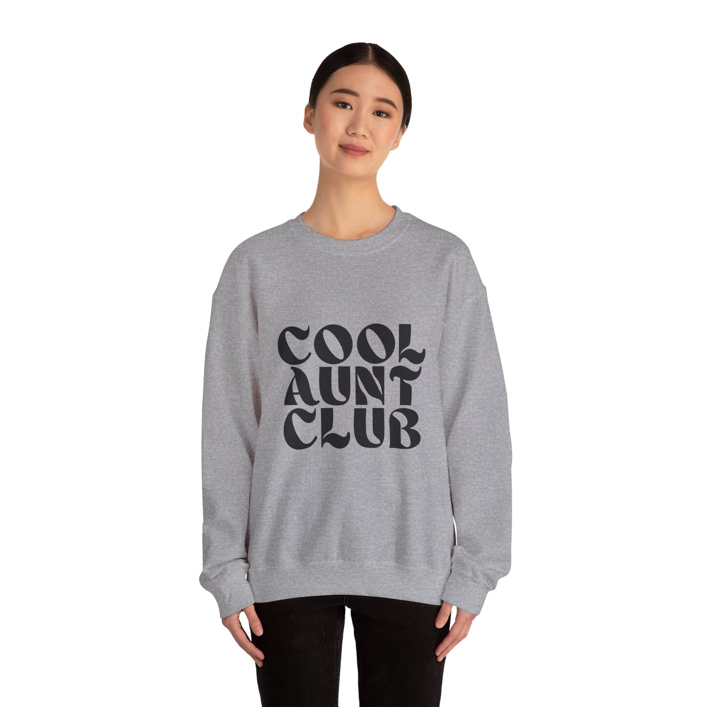 “Cool Aunt Club” Sweatshirt - Floral Graphic Crewneck for Stylish Aunts