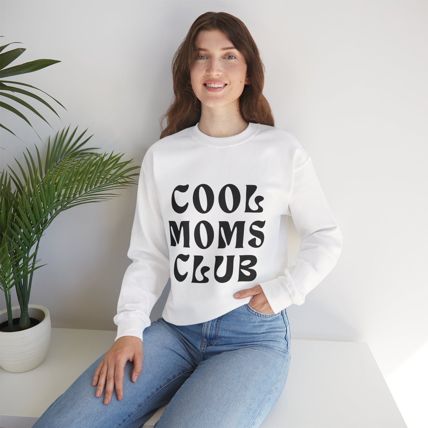 “Cool Moms Club” - Floral Crewneck Sweatshirt