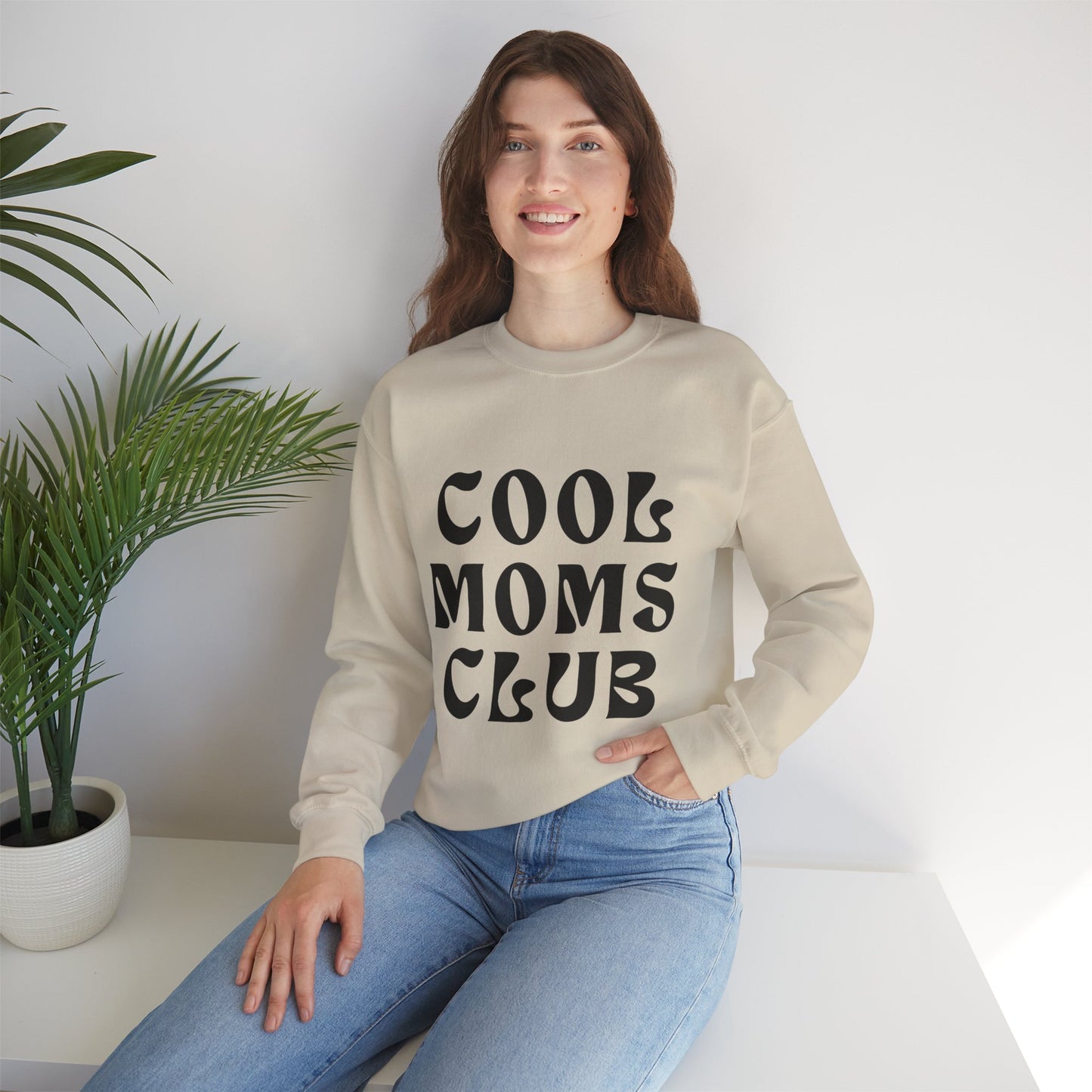 “Cool Moms Club” - Floral Crewneck Sweatshirt