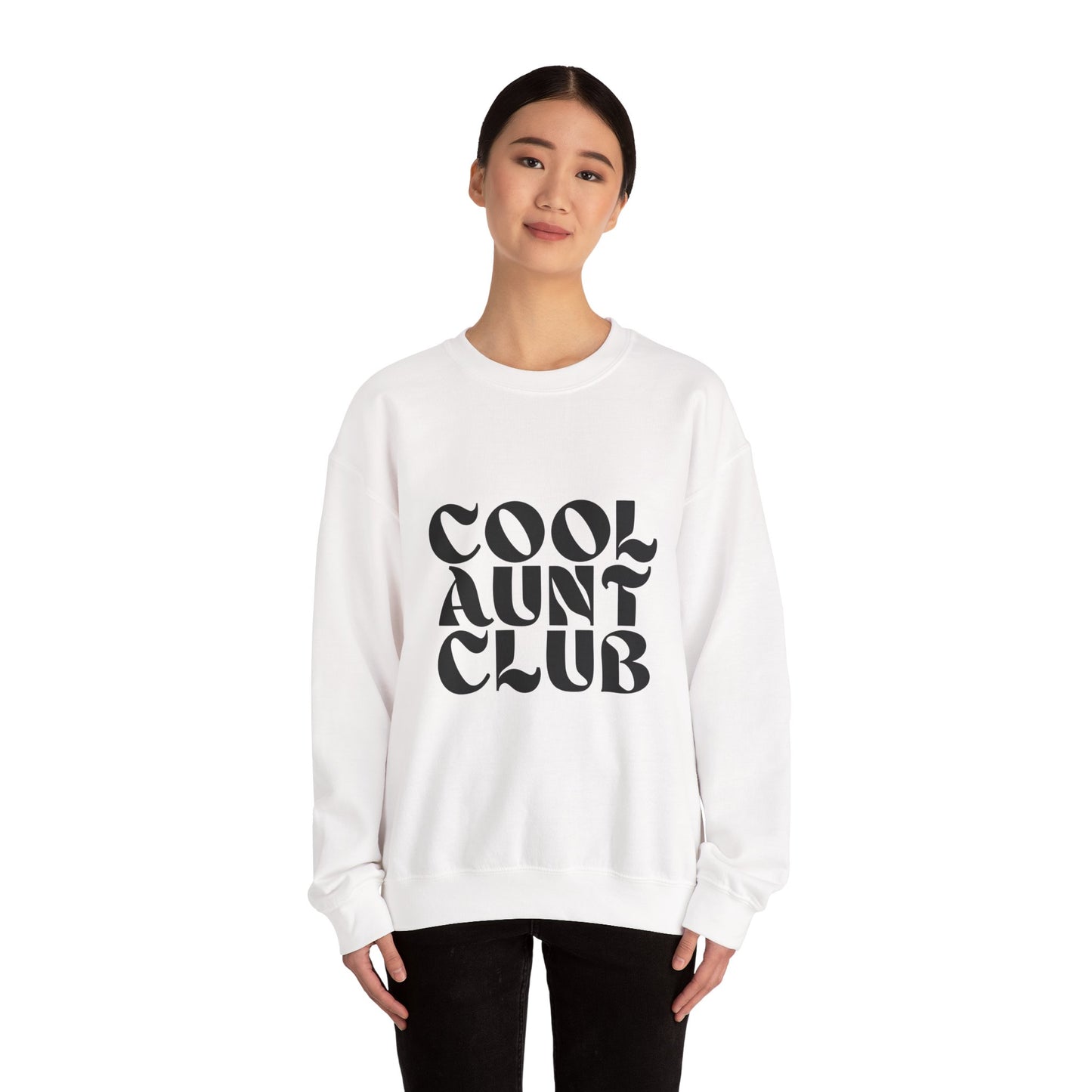 “Cool Aunt Club” Sweatshirt - Floral Graphic Crewneck for Stylish Aunts
