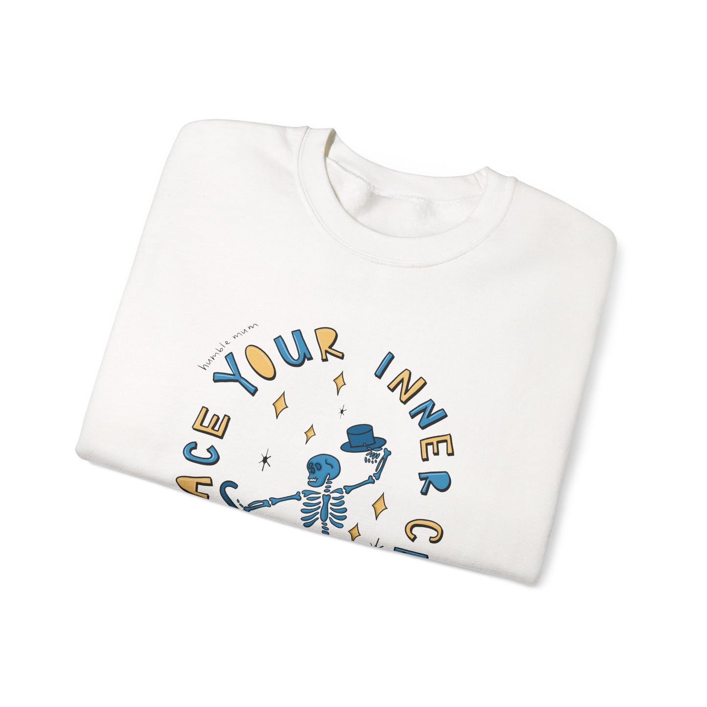 “Embrace Your Inner Cringe” Sweatshirt — Dancing Skeleton Crewneck