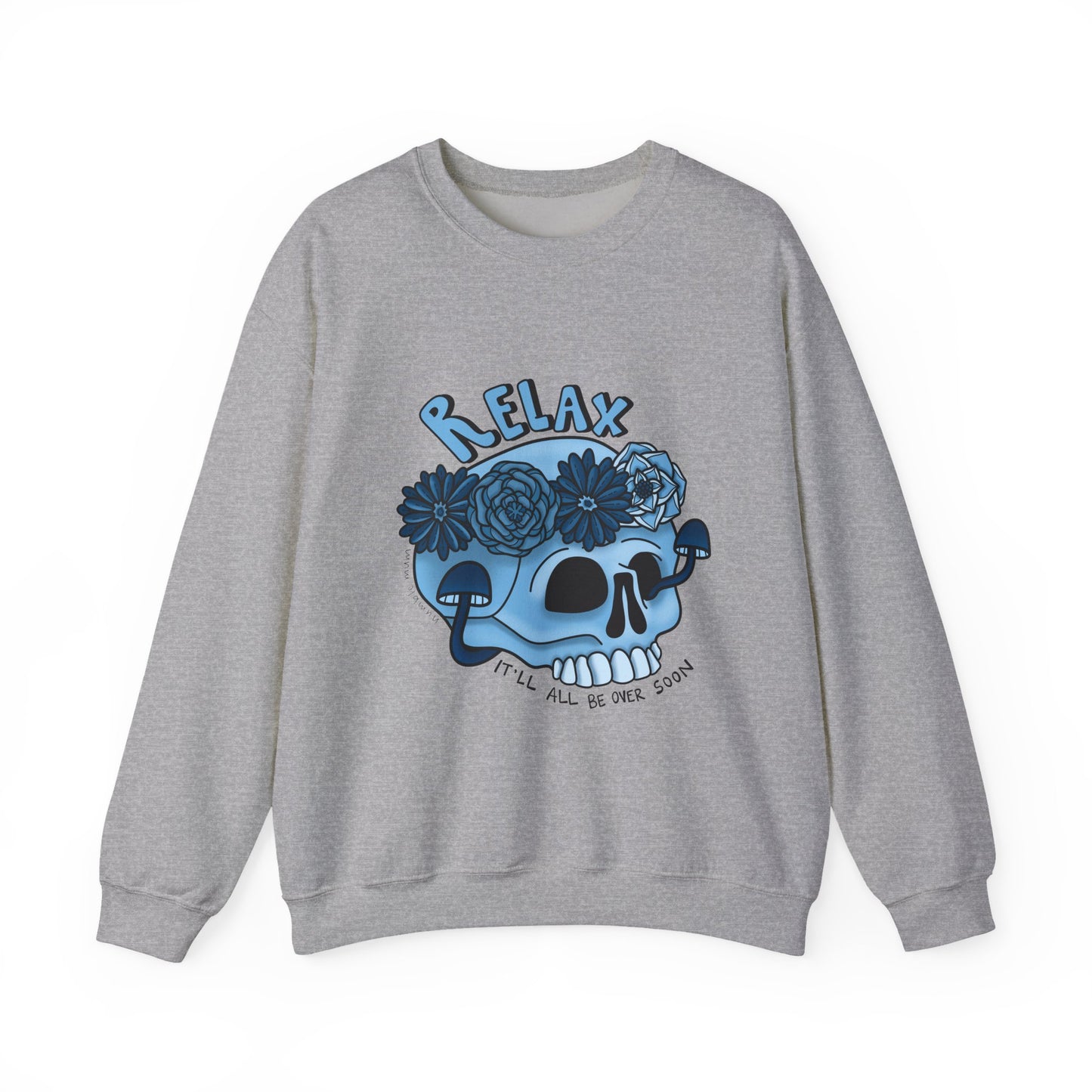 “Relax” Skull Floral Sweatshirt