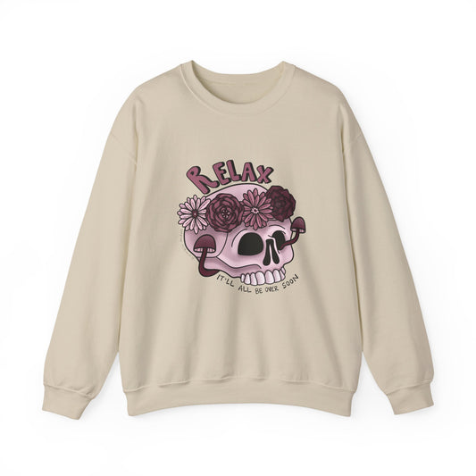 “Relax” Skull Floral Sweatshirt