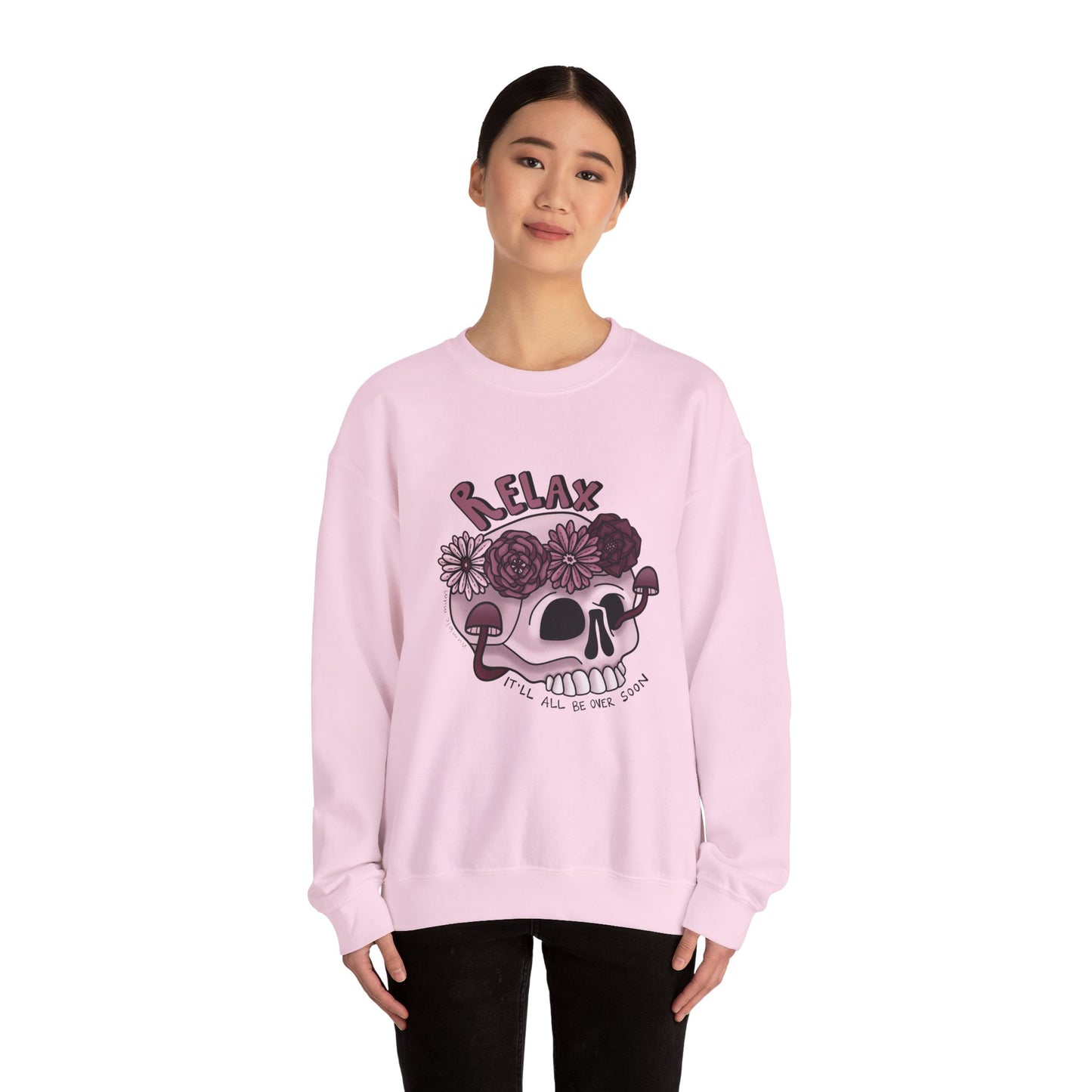 “Relax” Skull Floral Sweatshirt