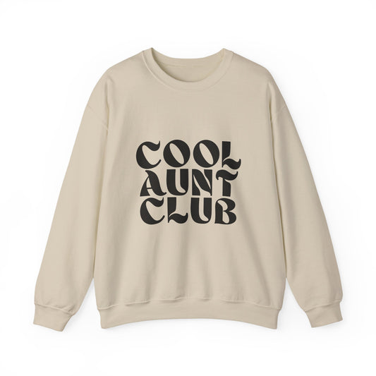 “Cool Aunt Club” Sweatshirt - Floral Graphic Crewneck for Stylish Aunts