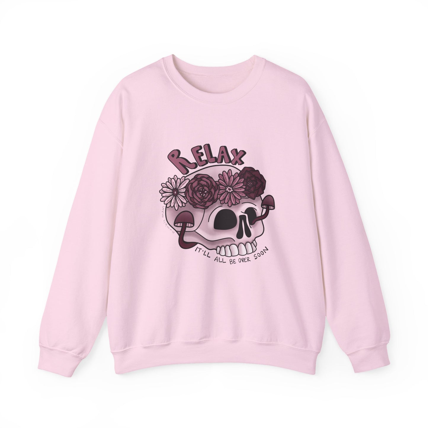 “Relax” Skull Floral Sweatshirt
