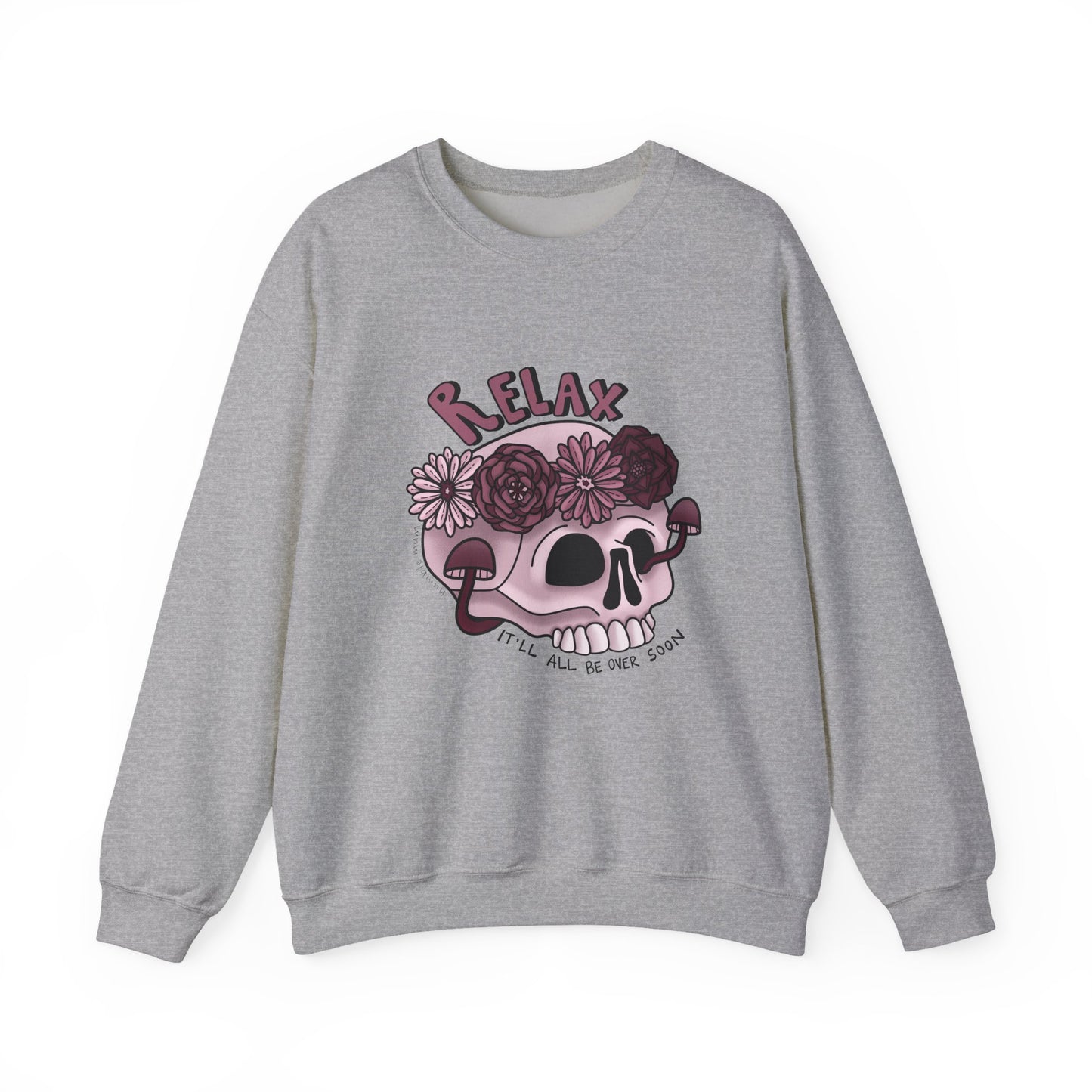“Relax” Skull Floral Sweatshirt